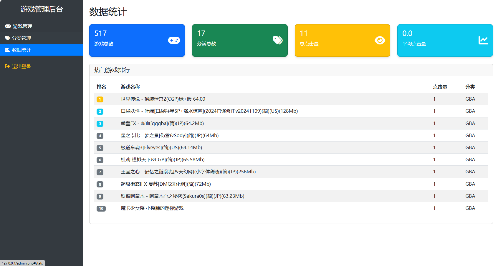 怀旧自适应网页在线GBA小游戏【GBA模拟器】最新整理WIN系服务端+Linux手工服务端+管理后台+支持手柄+存档 8 2025110607494045